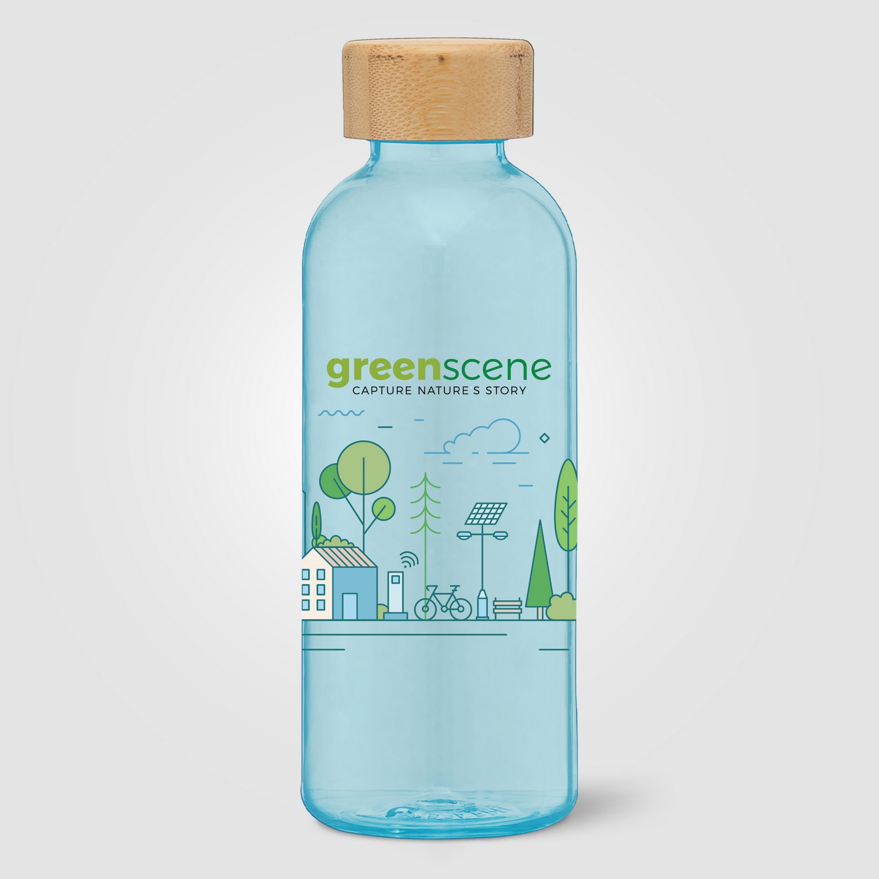 Picture of Strom - 22 oz. rPET Water Bottle with Bamboo Lid