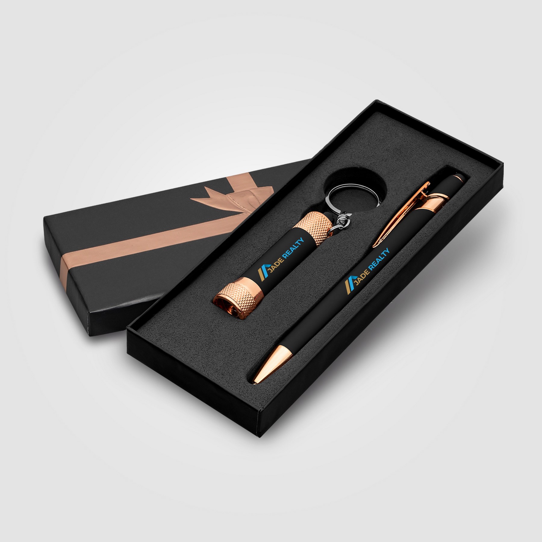 Picture of Ellipse & Chroma Softy Rose Gold Classic Ribbon Gift Set