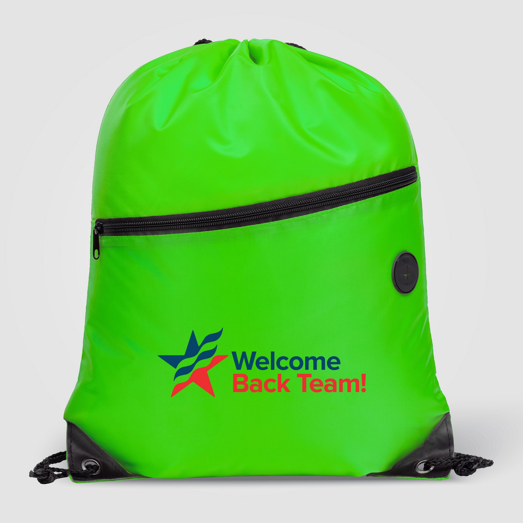 Picture of Vilda 210D Polyester Drawstring Backpack w/ Zippered Front Pocket