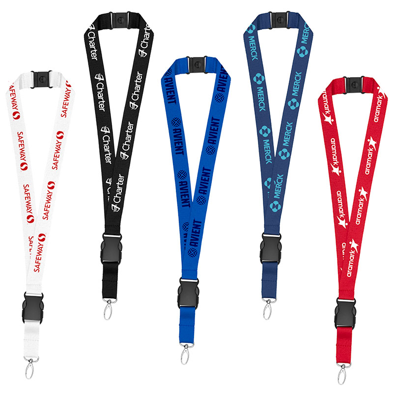 Picture of 1" Eco Friendly rPET Lanyard w/Buckle and Safety Breakaway