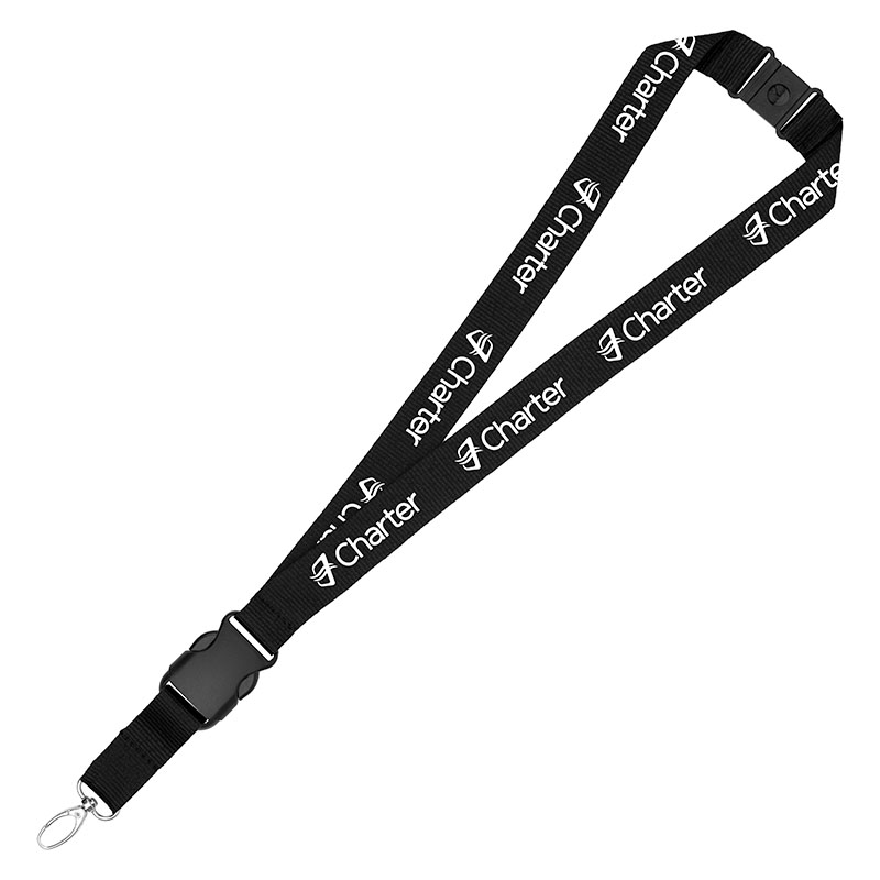 Picture of 1" Eco Friendly rPET Lanyard w/Buckle and Safety Breakaway