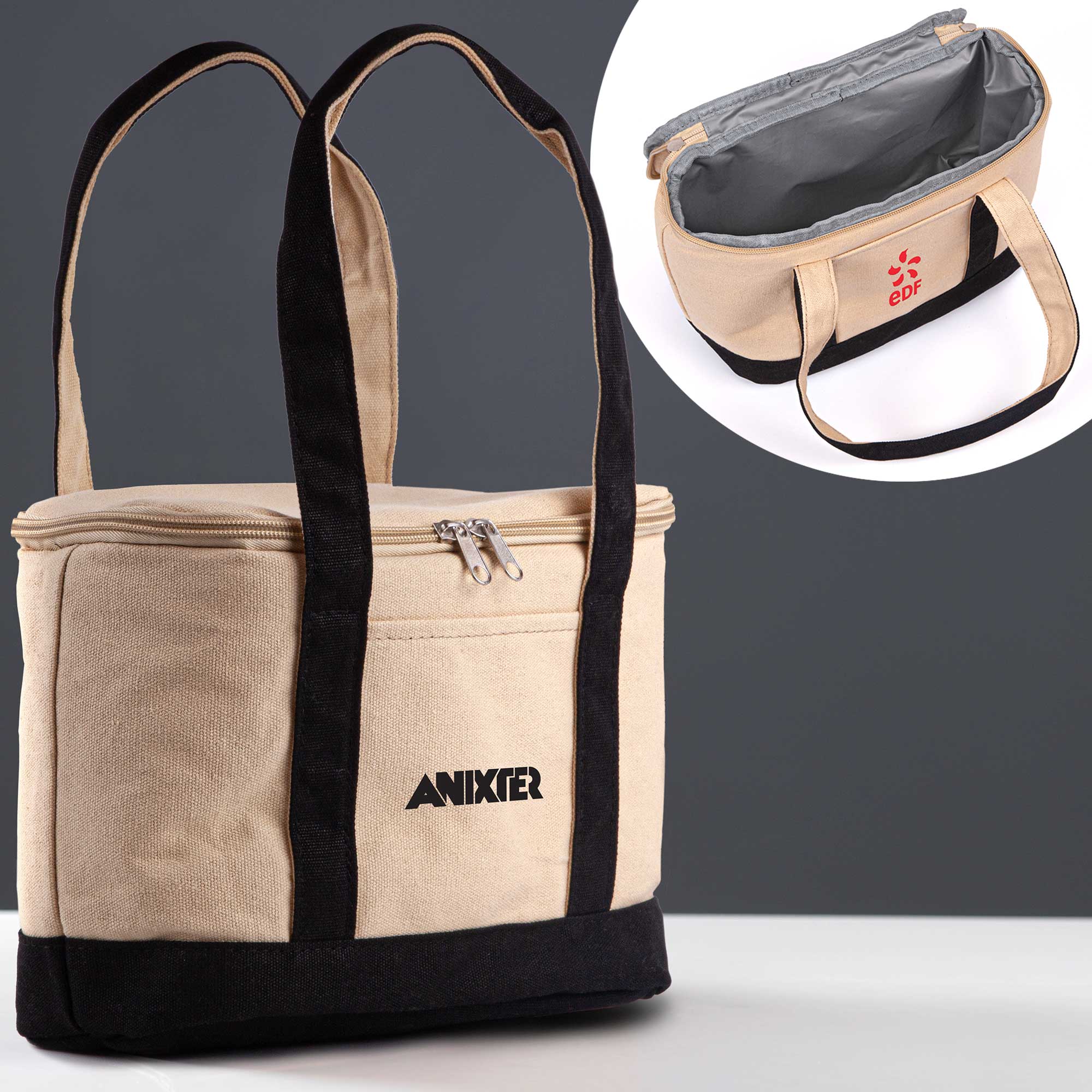 Picture of Insulated Cotton Lunch Tote Bag