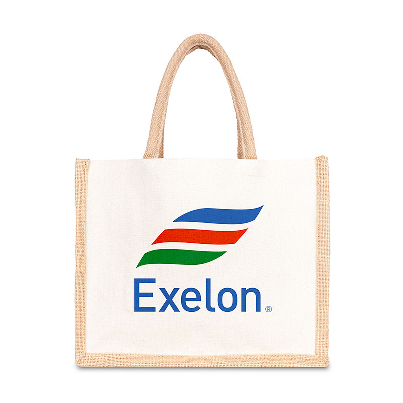 Picture of Jute Cotton Tote w/Webbing Handle