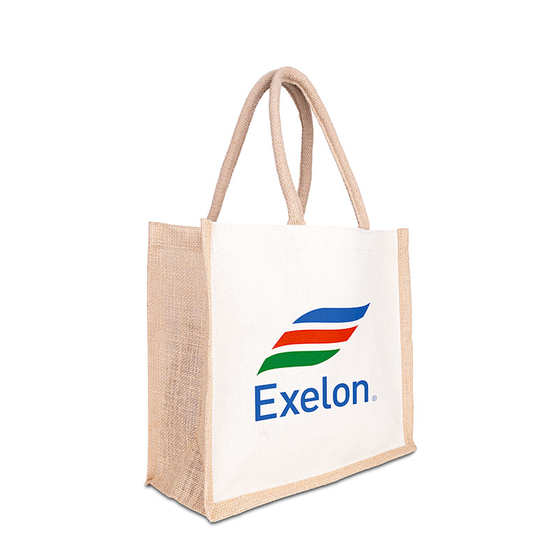 Picture of Jute Cotton Tote w/Webbing Handle