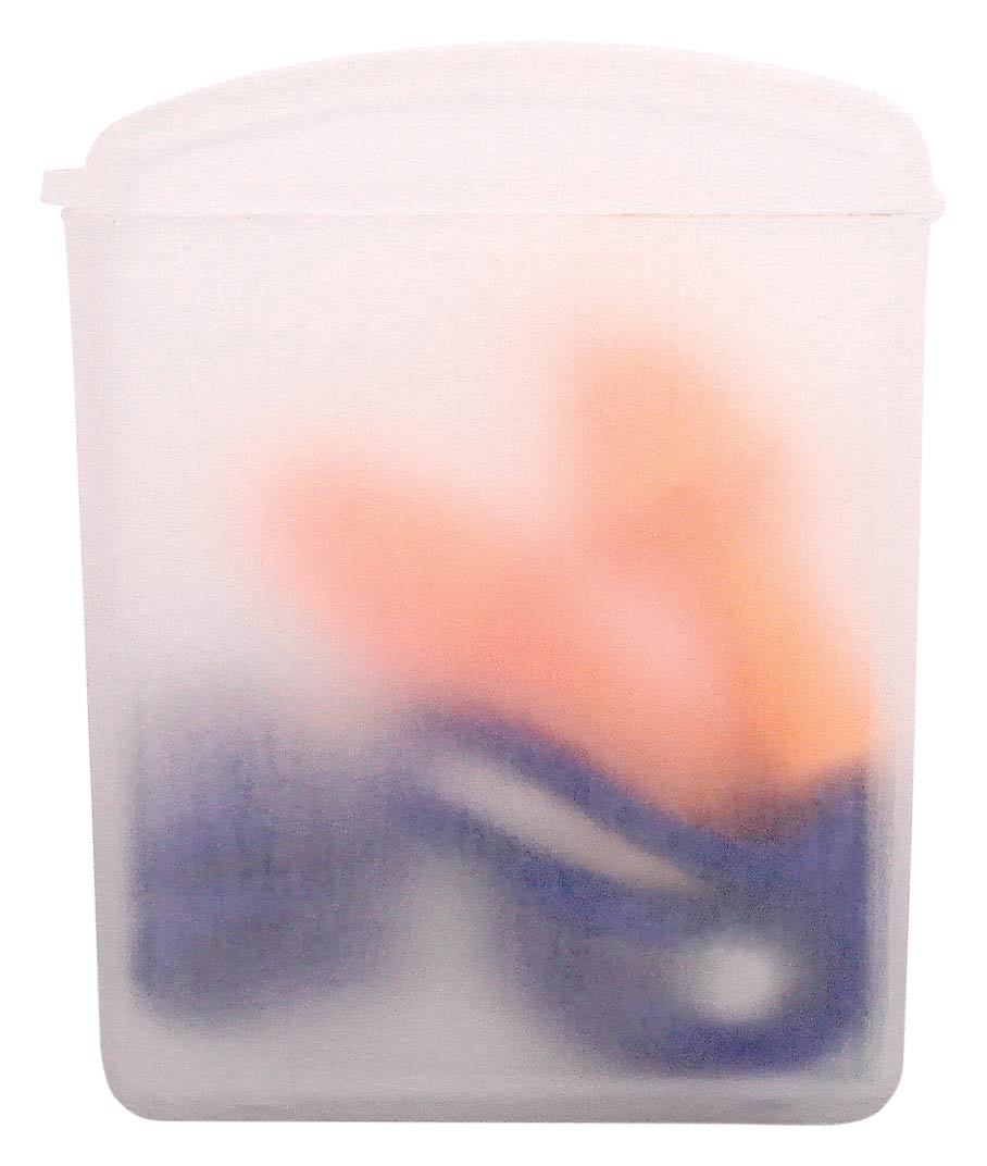 Picture of Silicone Earplugs w/Blue Nylon Cord and Clear Clip Case