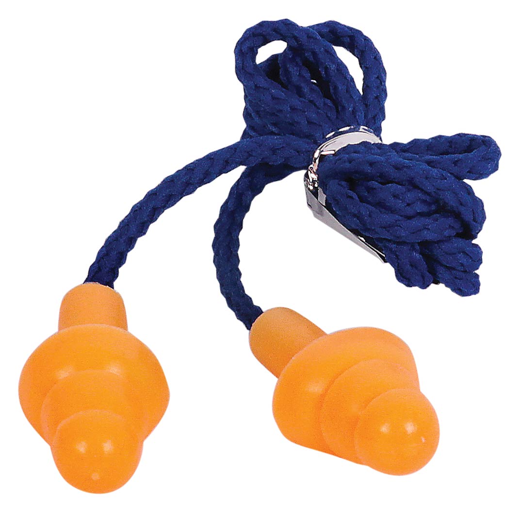 Picture of Silicone Earplugs w/Blue Nylon Cord and Clear Clip Case