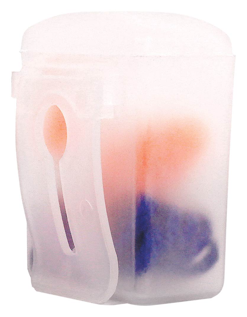Picture of Silicone Earplugs w/Blue Nylon Cord and Clear Clip Case