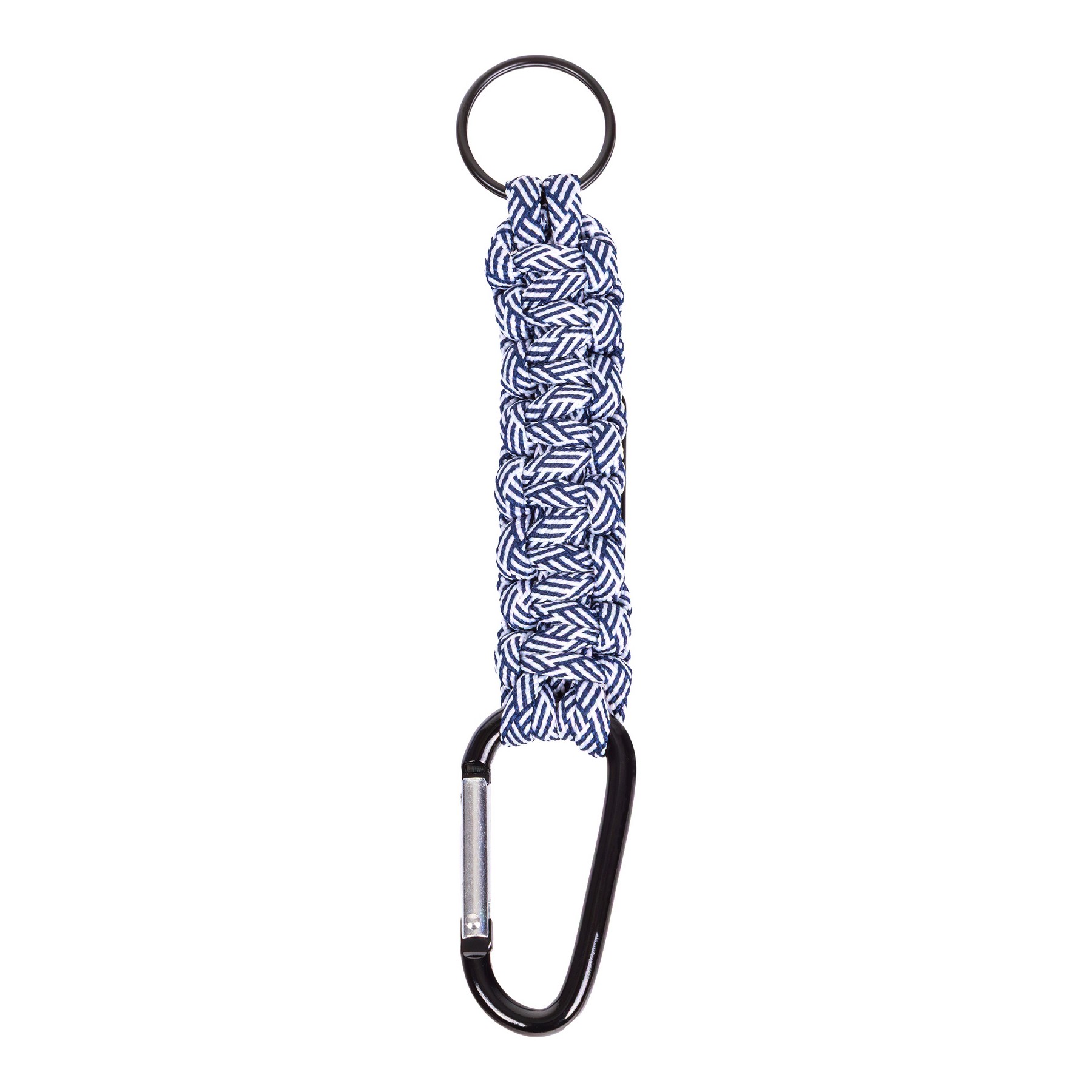 Picture of Carabiner Box Knot Braided Key Chain with Keyring and Metal Plate