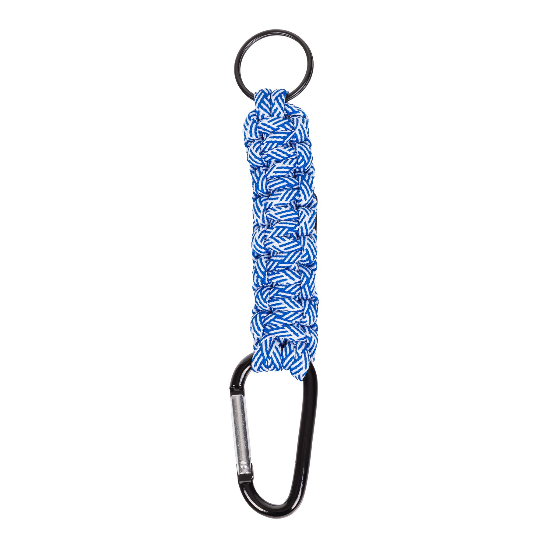 Picture of Carabiner Box Knot Braided Key Chain with Keyring and Metal Plate