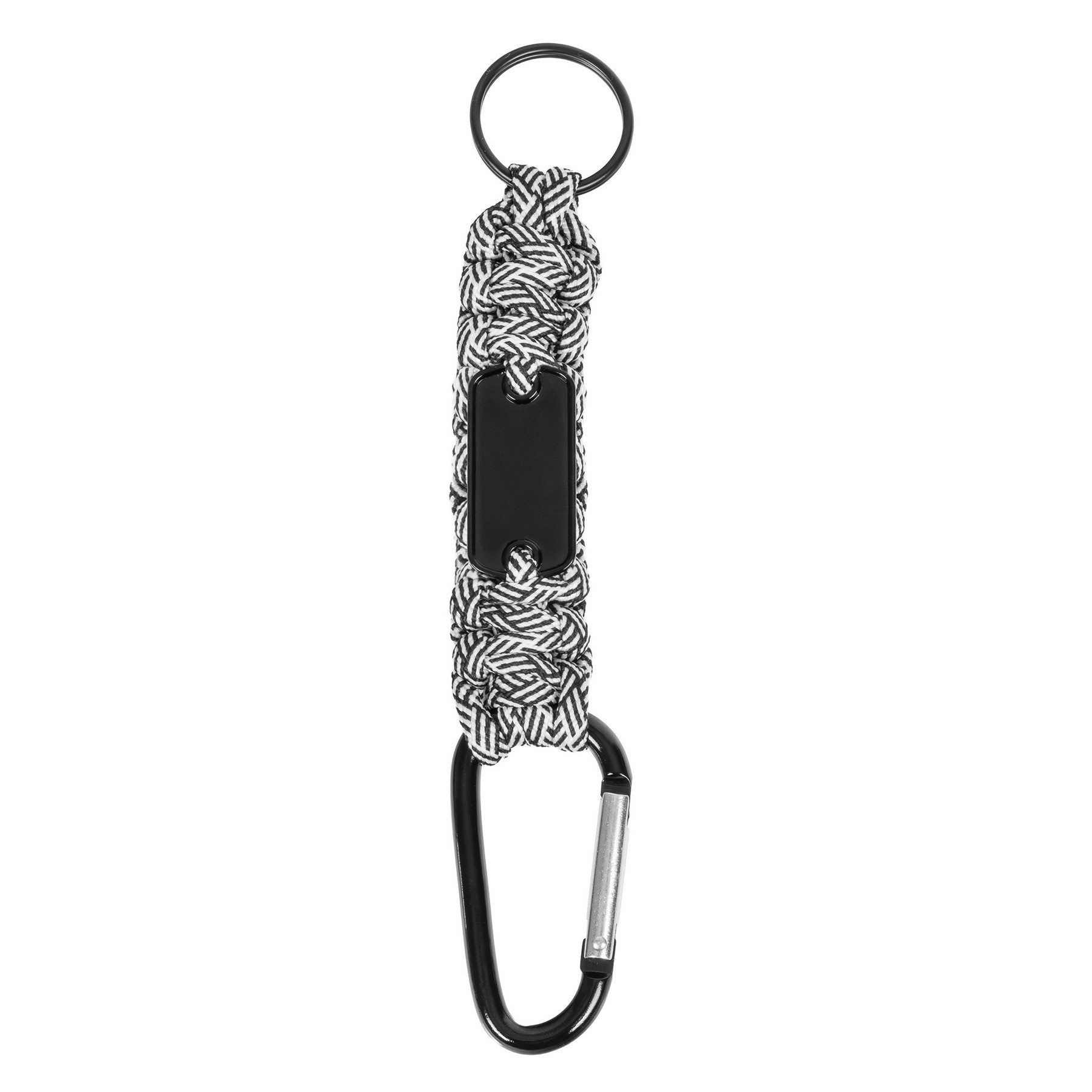 Picture of Carabiner Box Knot Braided Key Chain with Keyring and Metal Plate
