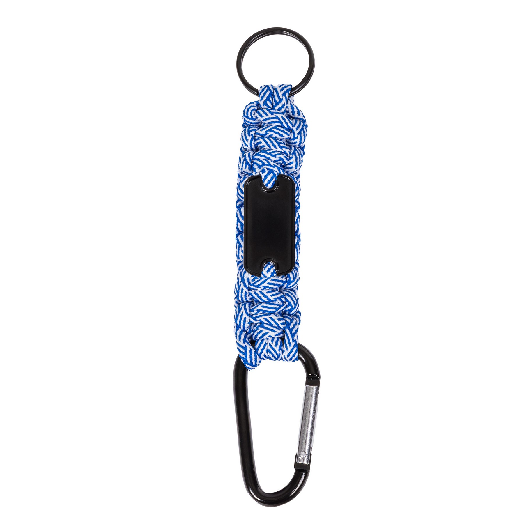 Picture of Carabiner Box Knot Braided Key Chain with Keyring and Metal Plate