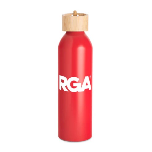 Picture of 22 Oz. Meriden Aluminum Bottle w/Bamboo Lid & Cotton String Loop