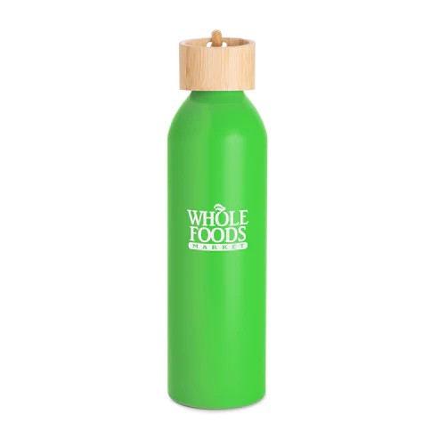 Picture of 22 Oz. Meriden Aluminum Bottle w/Bamboo Lid & Cotton String Loop