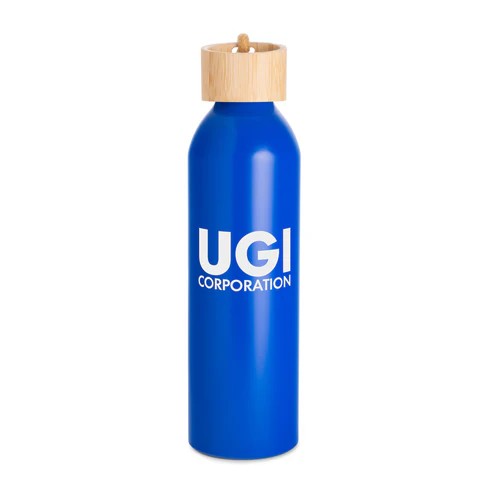 Picture of 22 Oz. Meriden Aluminum Bottle w/Bamboo Lid & Cotton String Loop