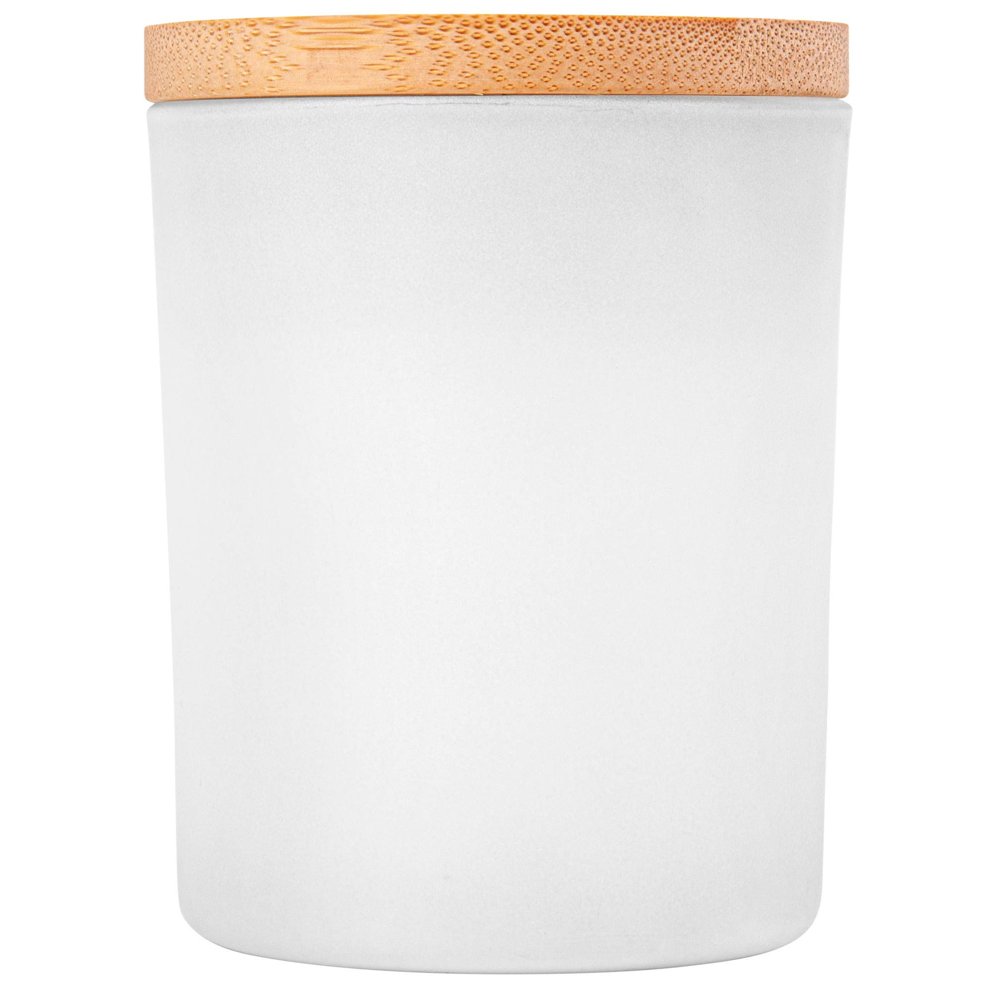 Picture of Vanilla-Scented Soy Wax Candle In Glass Jar W/Bamboo Lid