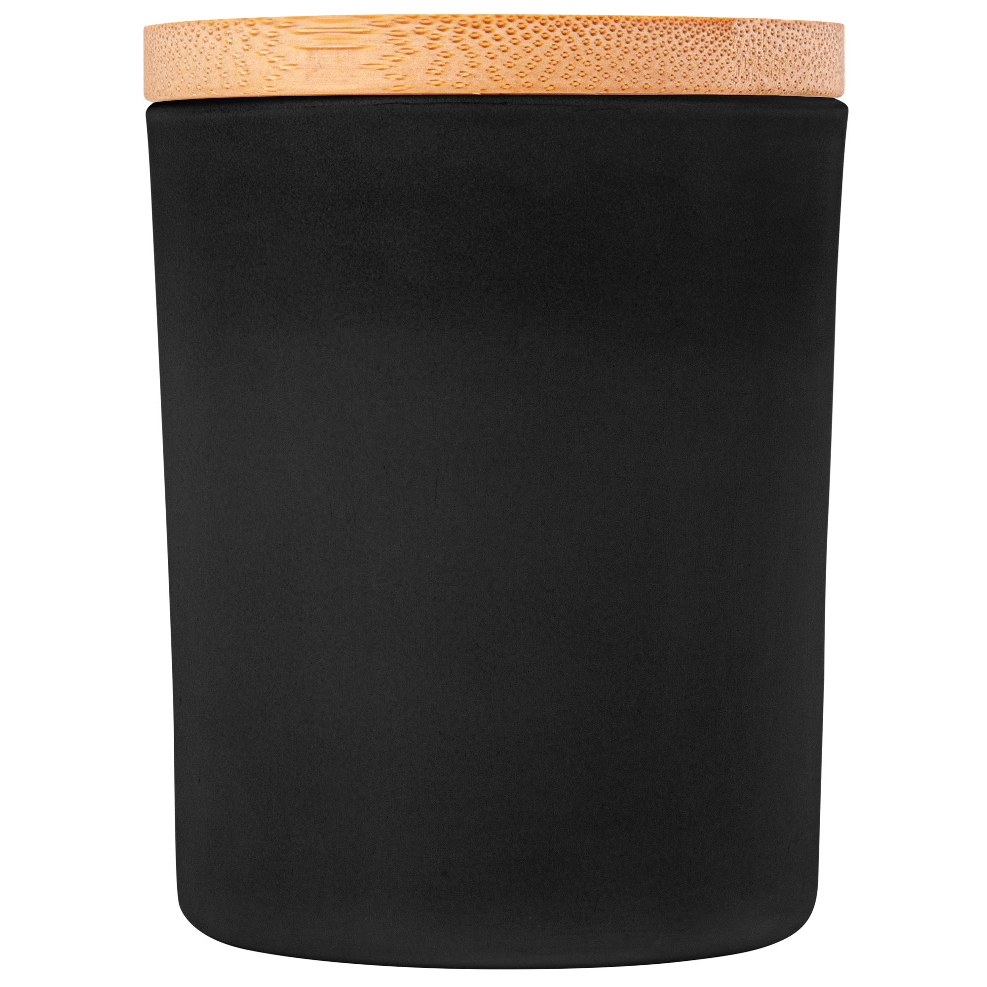 Picture of Vanilla-Scented Soy Wax Candle In Glass Jar W/Bamboo Lid
