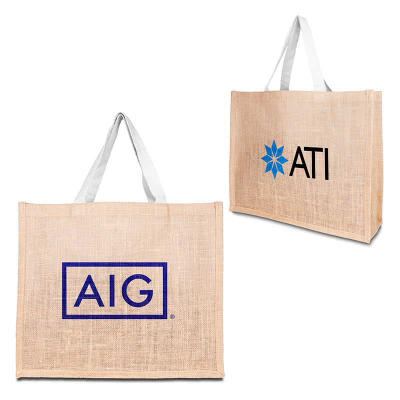 Picture of Jute Tote Bag w/Cotton Webbing Handle