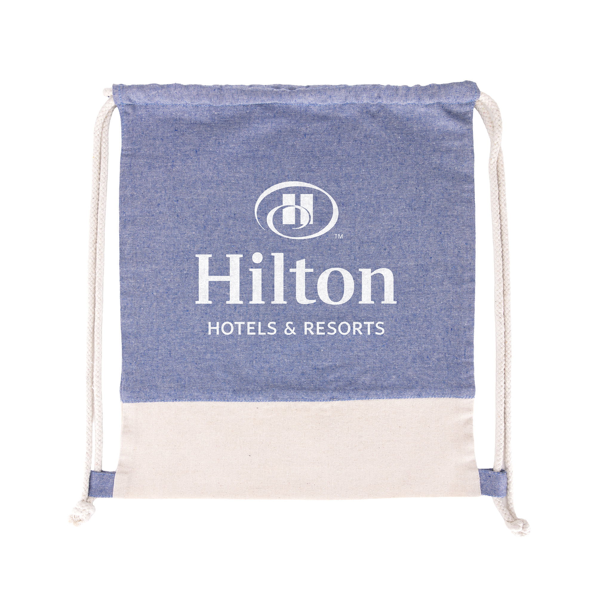 Picture of TwinTone Recycled Cotton Drawstring Bag