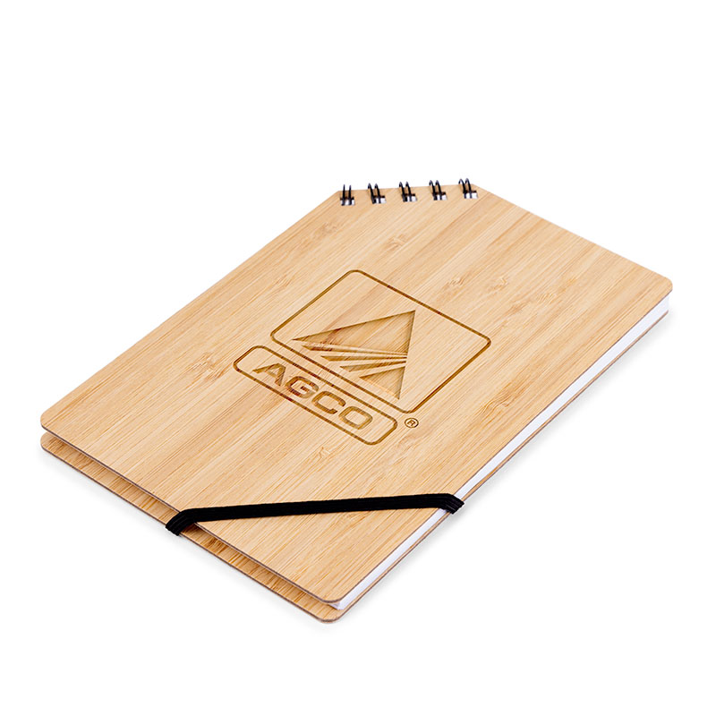 Picture of A5 Corner Spiral Bound Journal Book w/Bamboo Cover