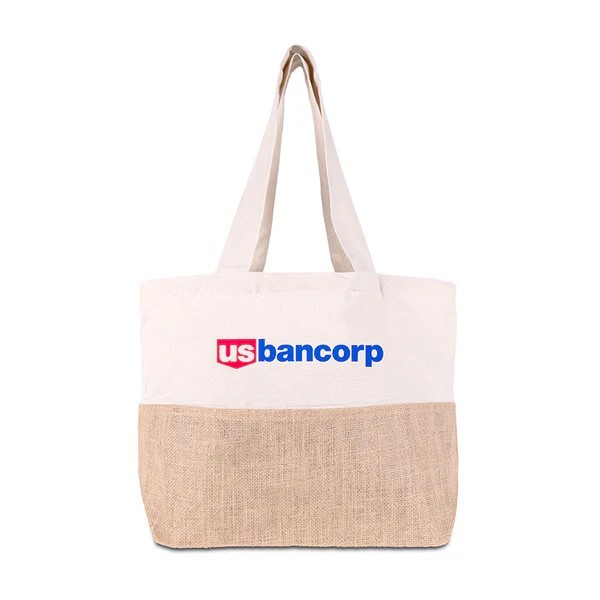 Picture of Cotton Canvas Tote Bag w/Jute Gusset
