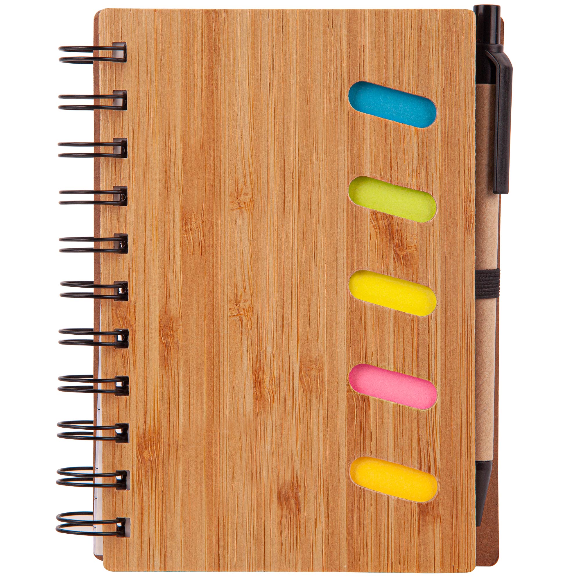 Picture of Bamboo Front Cover Notebook w/Sticky Note and Pen