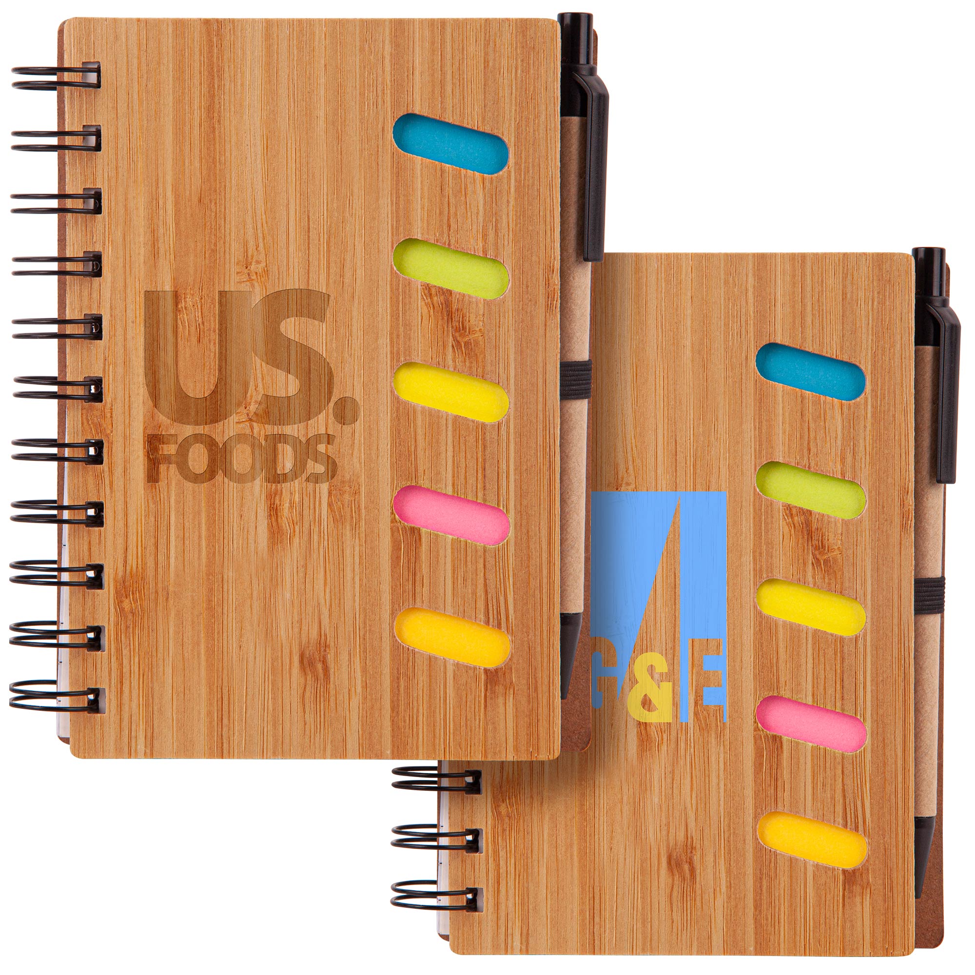 Picture of Bamboo Front Cover Notebook w/Sticky Note and Pen