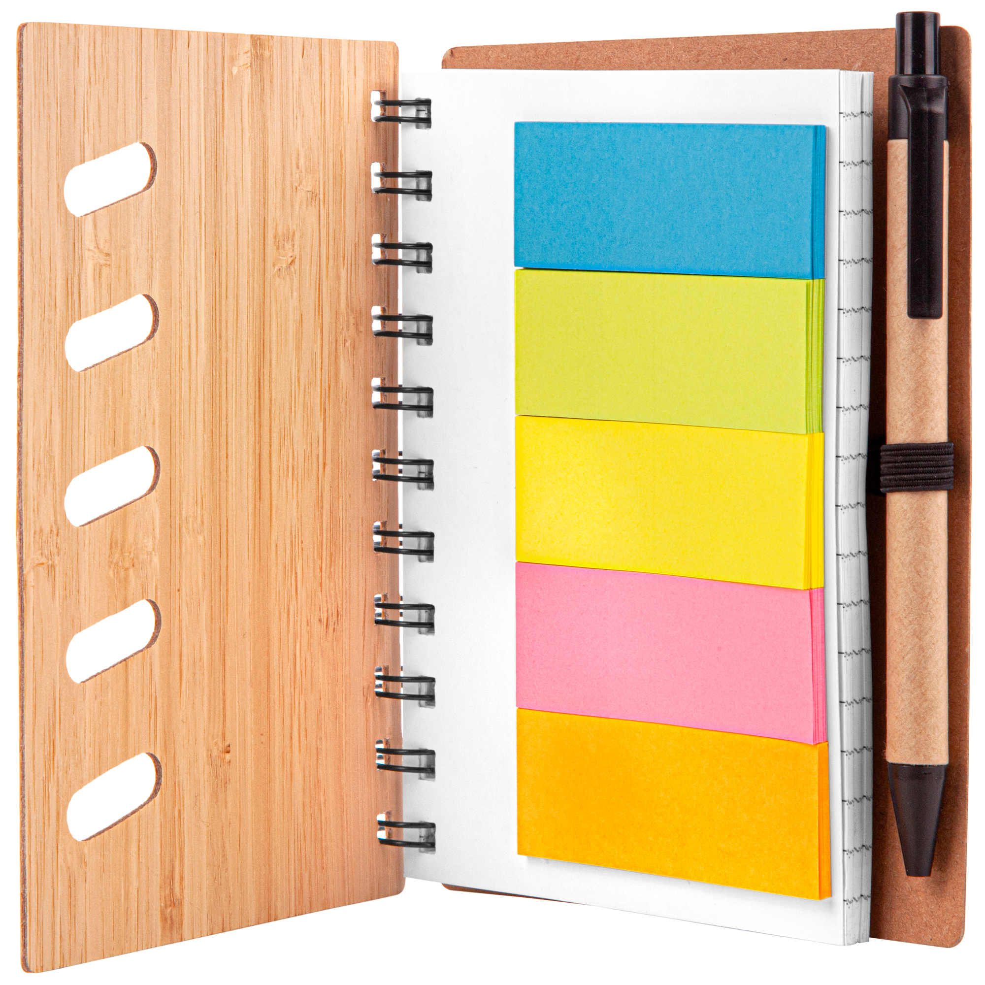 Picture of Bamboo Front Cover Notebook w/Sticky Note and Pen