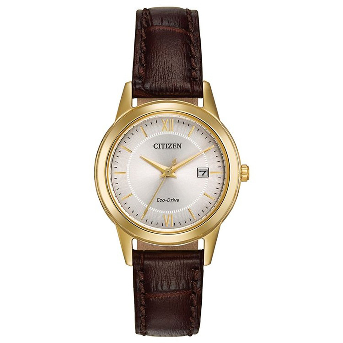 Picture of Citizen® Ladies' Eco-Drive Watch With Brown Leather Strap