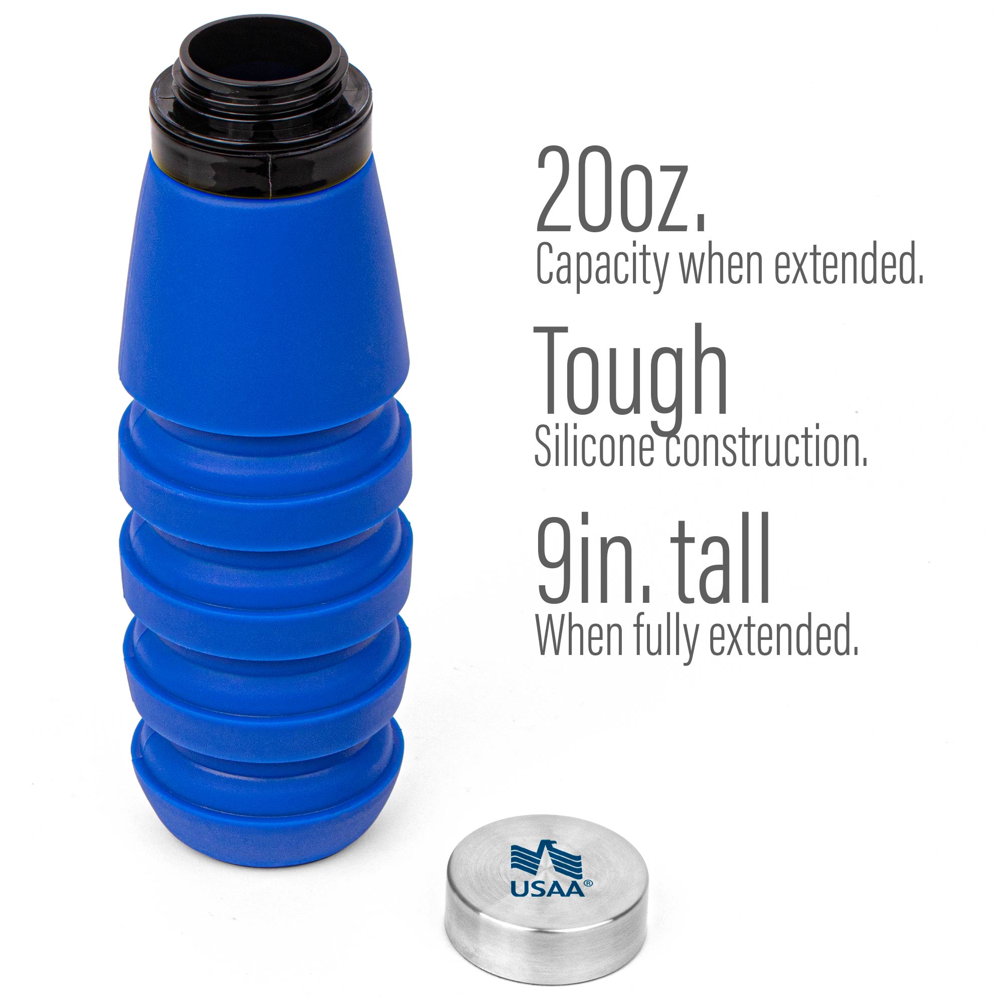 Picture of 20 Oz. The Whirlwind Collapsible Silicone Water Bottle