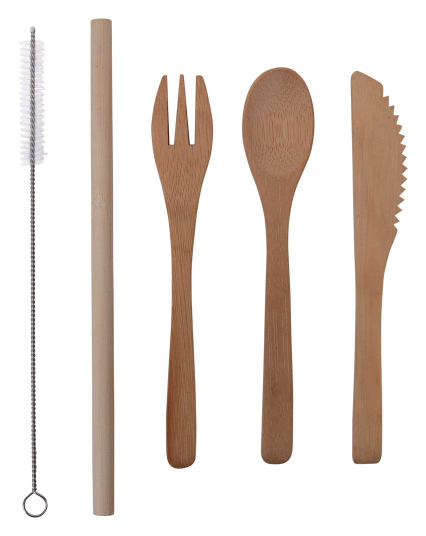 Picture of Bamboo Utensils w/rPET Pouch