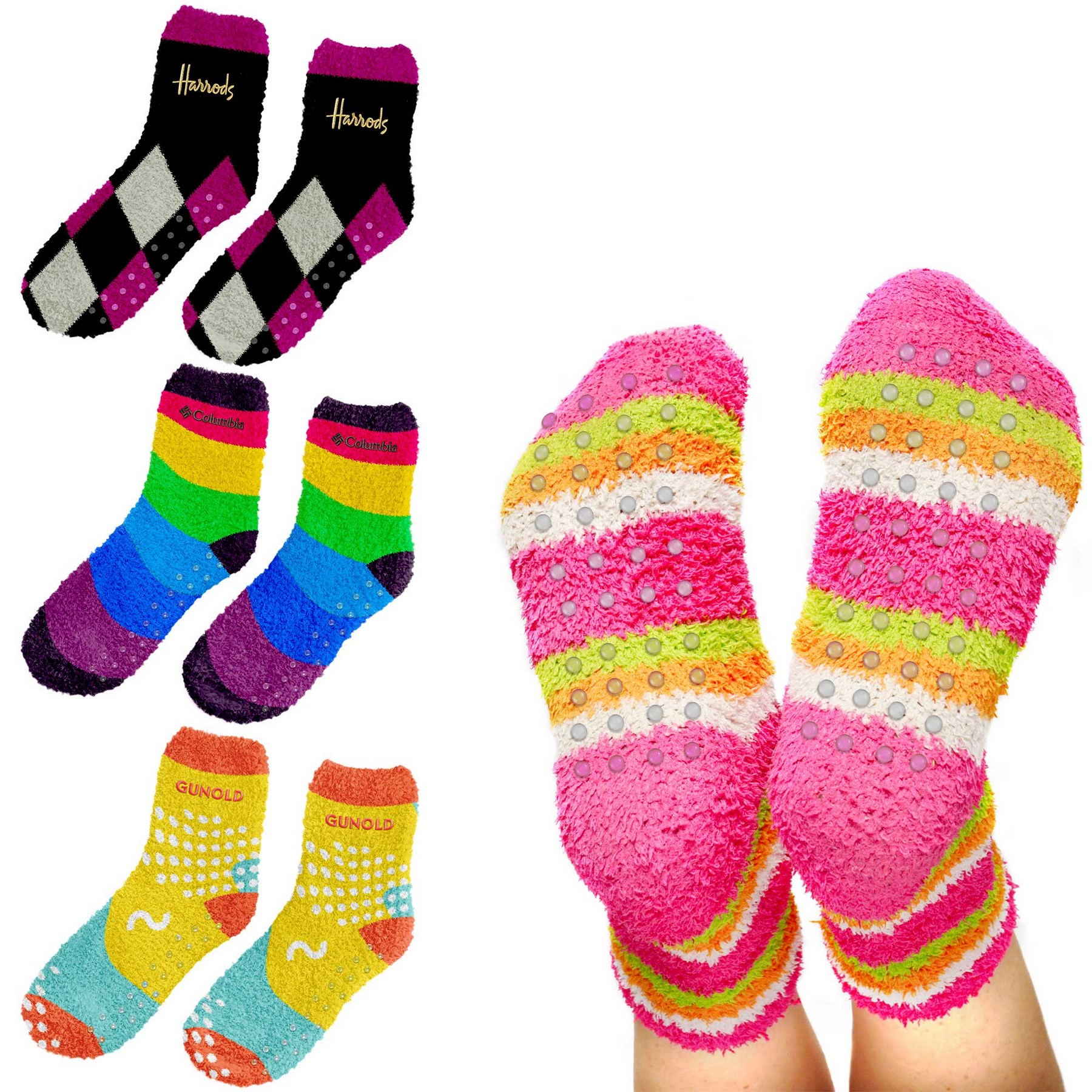 Picture of Soft Non-Slip Jacquard Grip Socks Long
