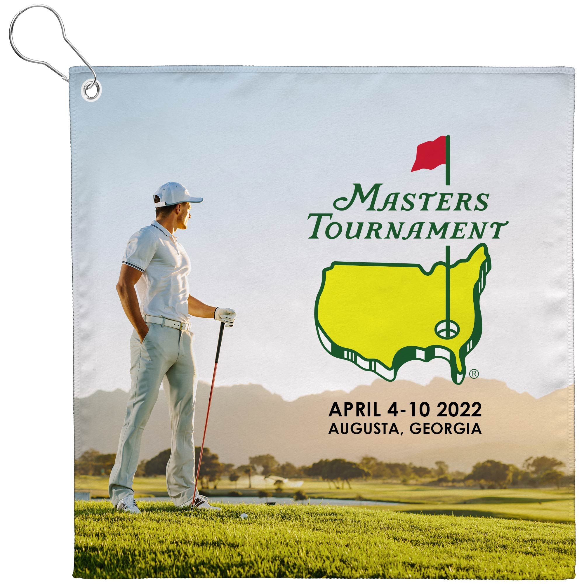 Picture of 12" x 12" Sublimated Golf Towel w/Grommet - 200GSM - Sublimation