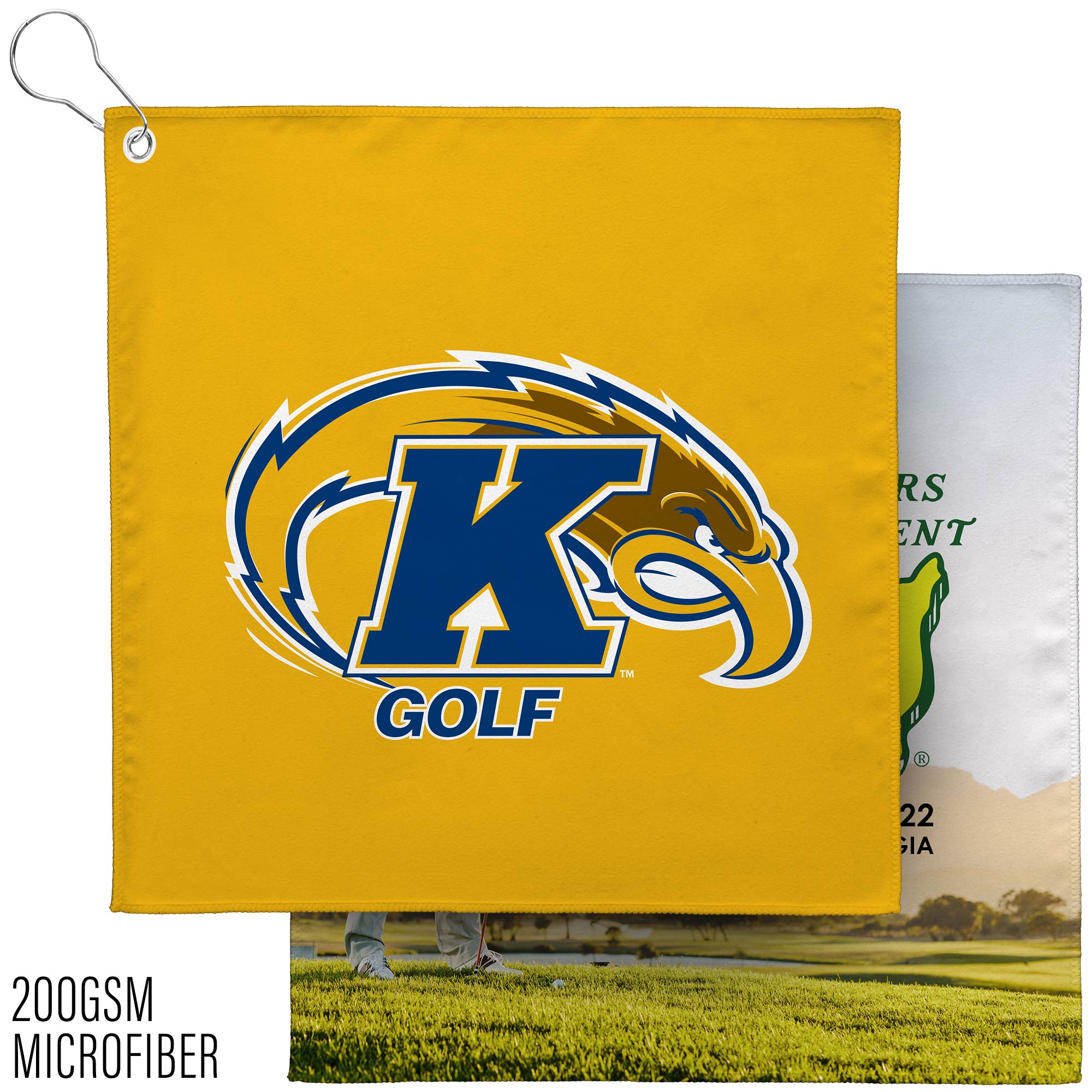 Picture of 12" x 12" Sublimated Golf Towel w/Grommet - 200GSM - Sublimation
