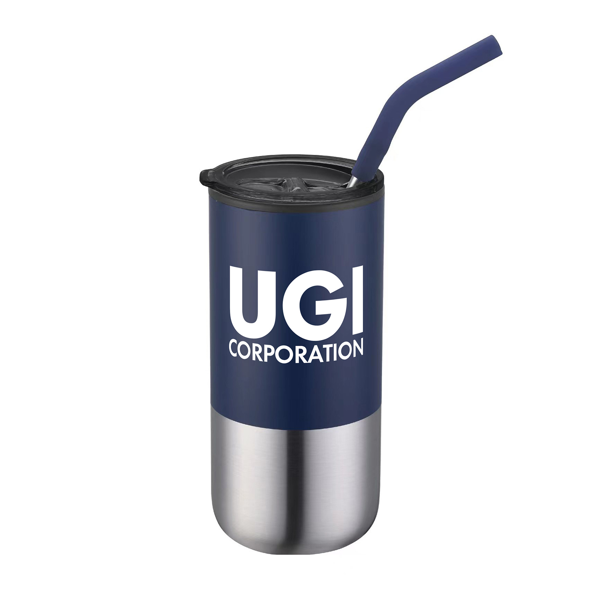 Picture of 16 Oz. Double Wall Tumbler w/Silicone Sip Steel Straw