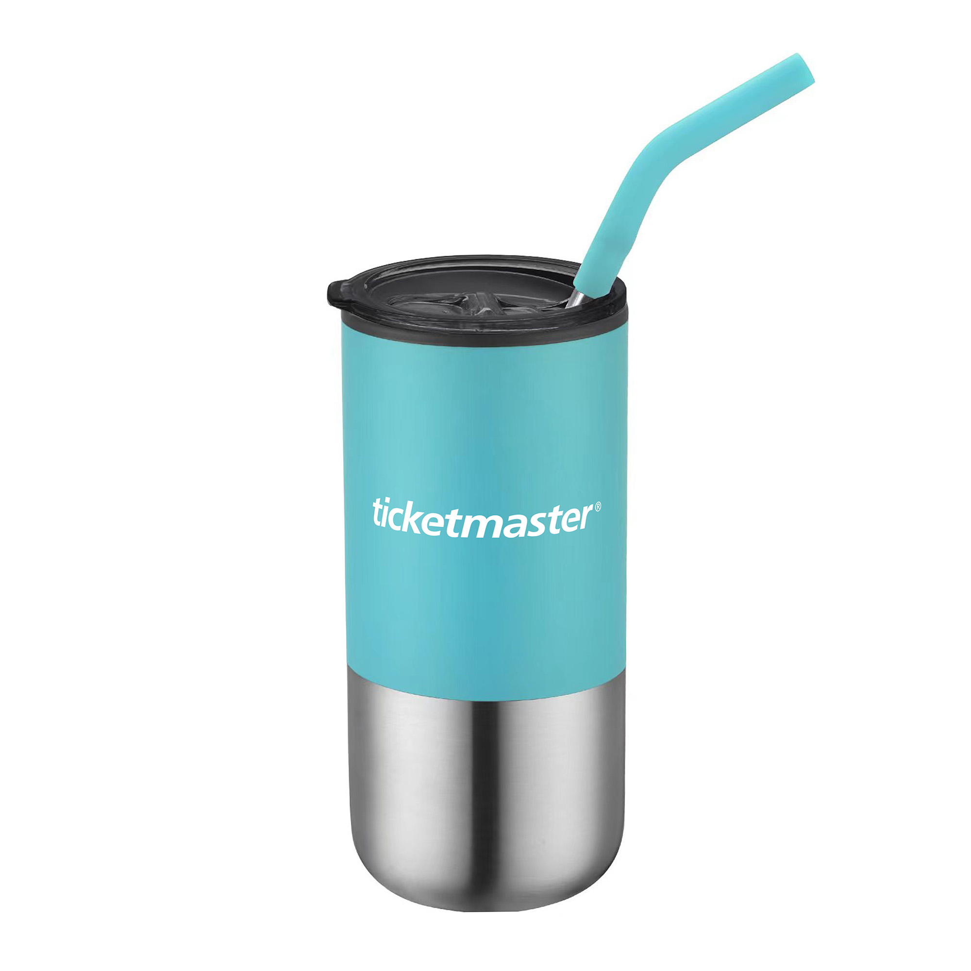 Picture of 16 Oz. Double Wall Tumbler w/Silicone Sip Steel Straw