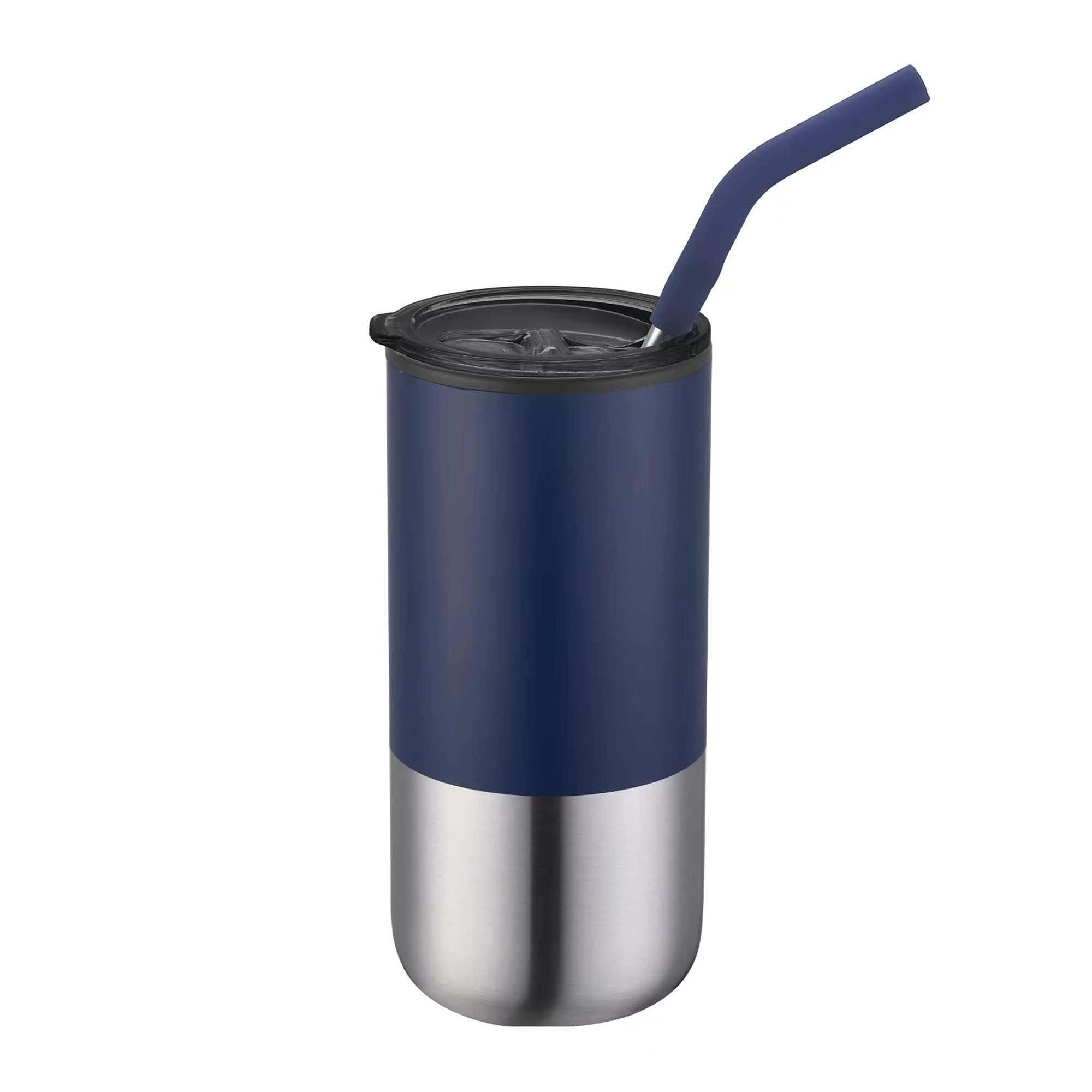 Picture of 16 Oz. Double Wall Tumbler w/Silicone Sip Steel Straw
