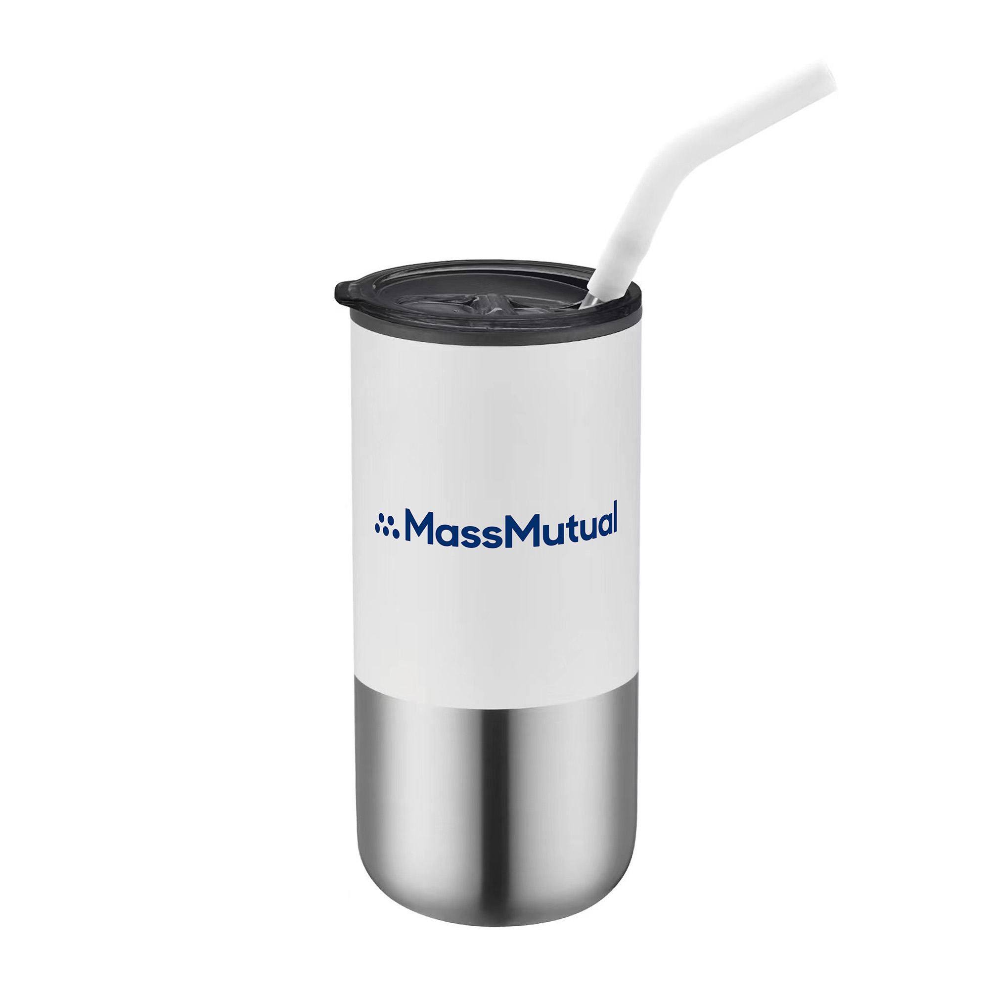 Picture of 16 Oz. Double Wall Tumbler w/Silicone Sip Steel Straw