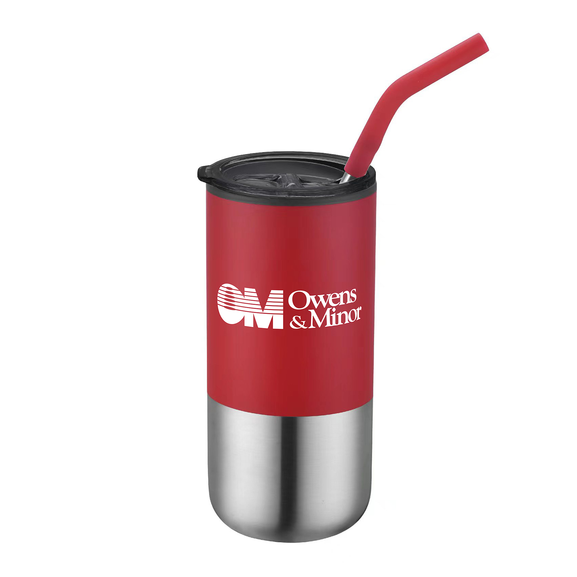 Picture of 16 Oz. Double Wall Tumbler w/Silicone Sip Steel Straw