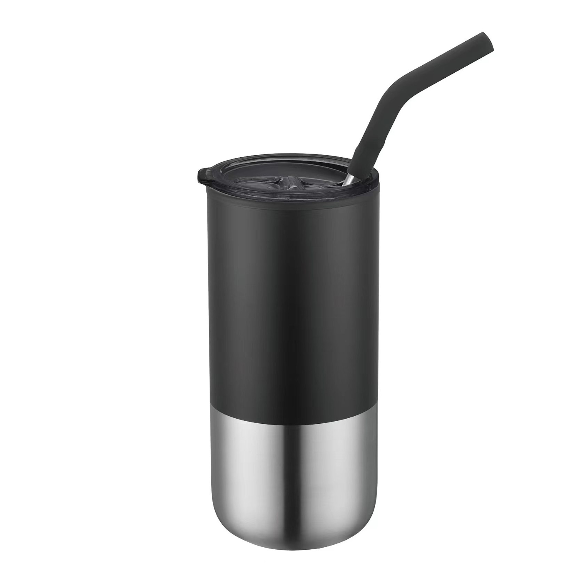 Picture of 16 Oz. Double Wall Tumbler w/Silicone Sip Steel Straw