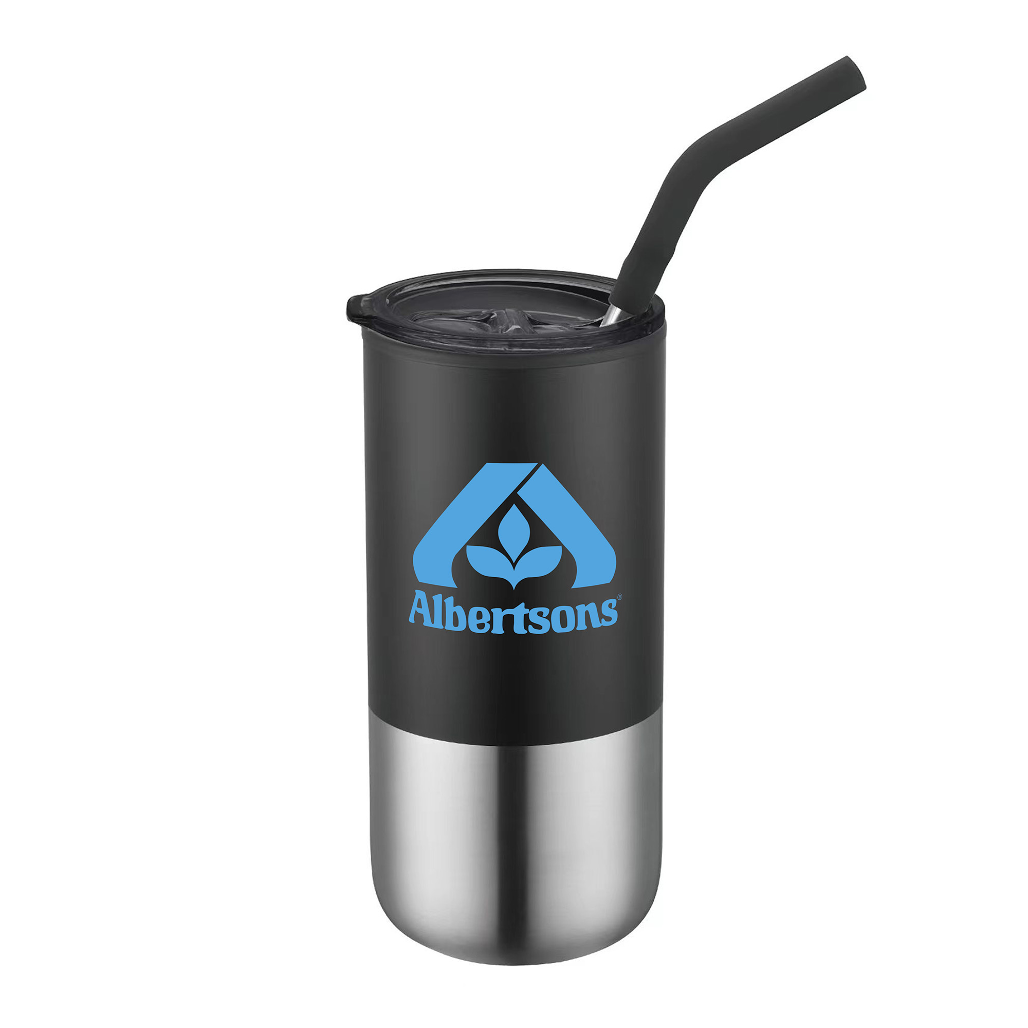 Picture of 16 Oz. Double Wall Tumbler w/Silicone Sip Steel Straw