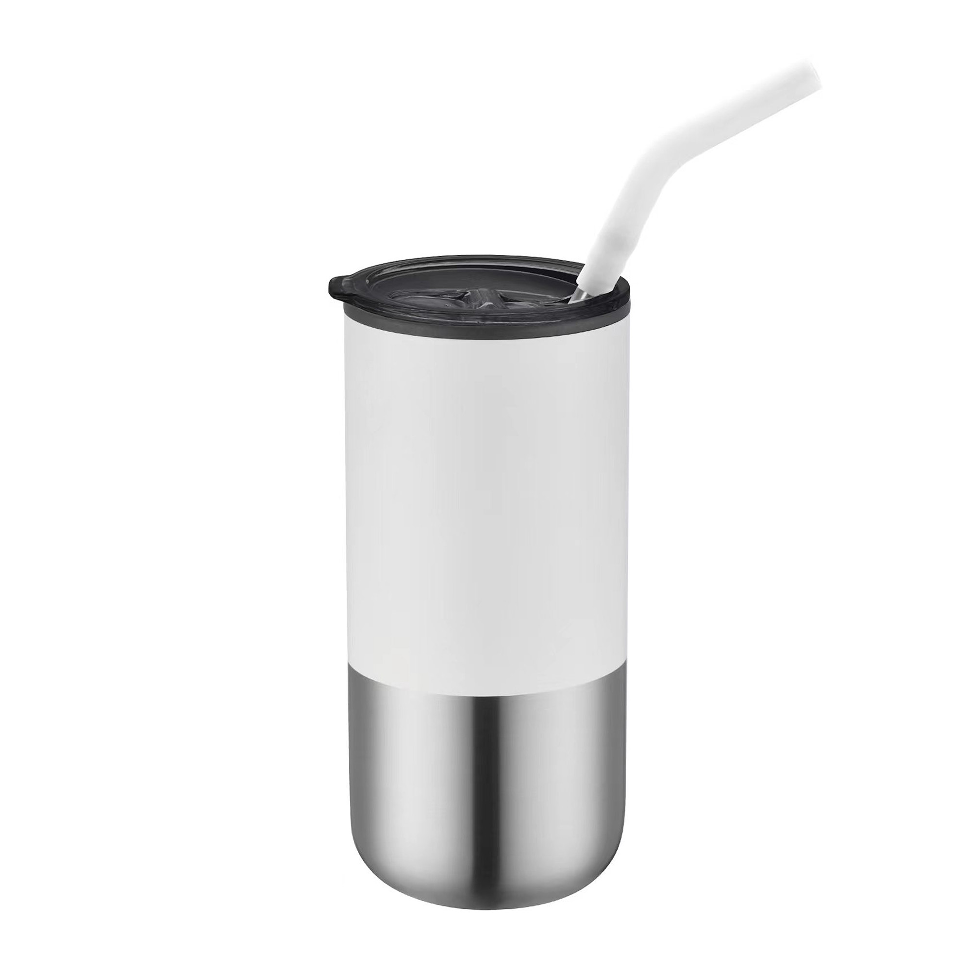 Picture of 16 Oz. Double Wall Tumbler w/Silicone Sip Steel Straw
