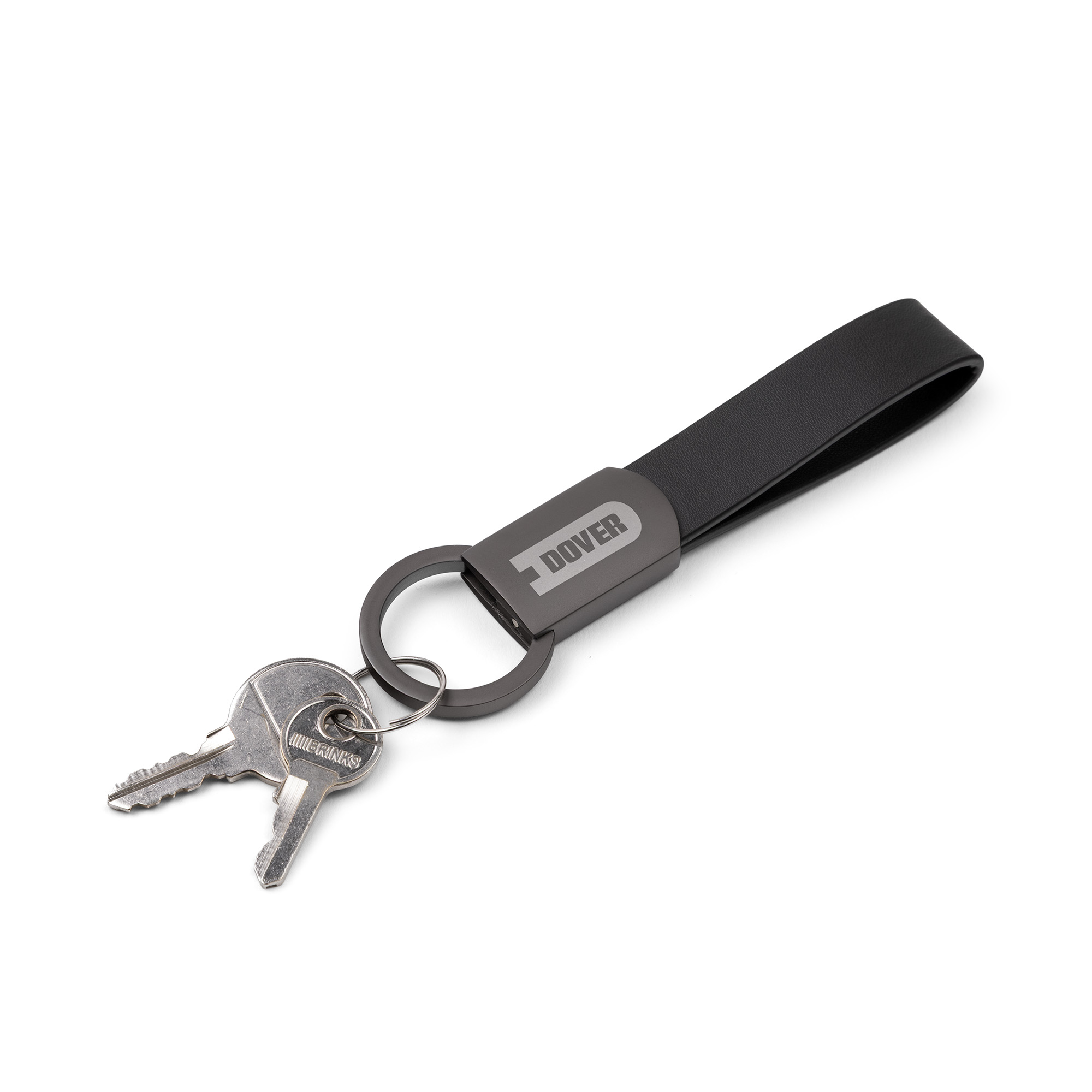 Picture of Axis Gunmetal Leather Keyring