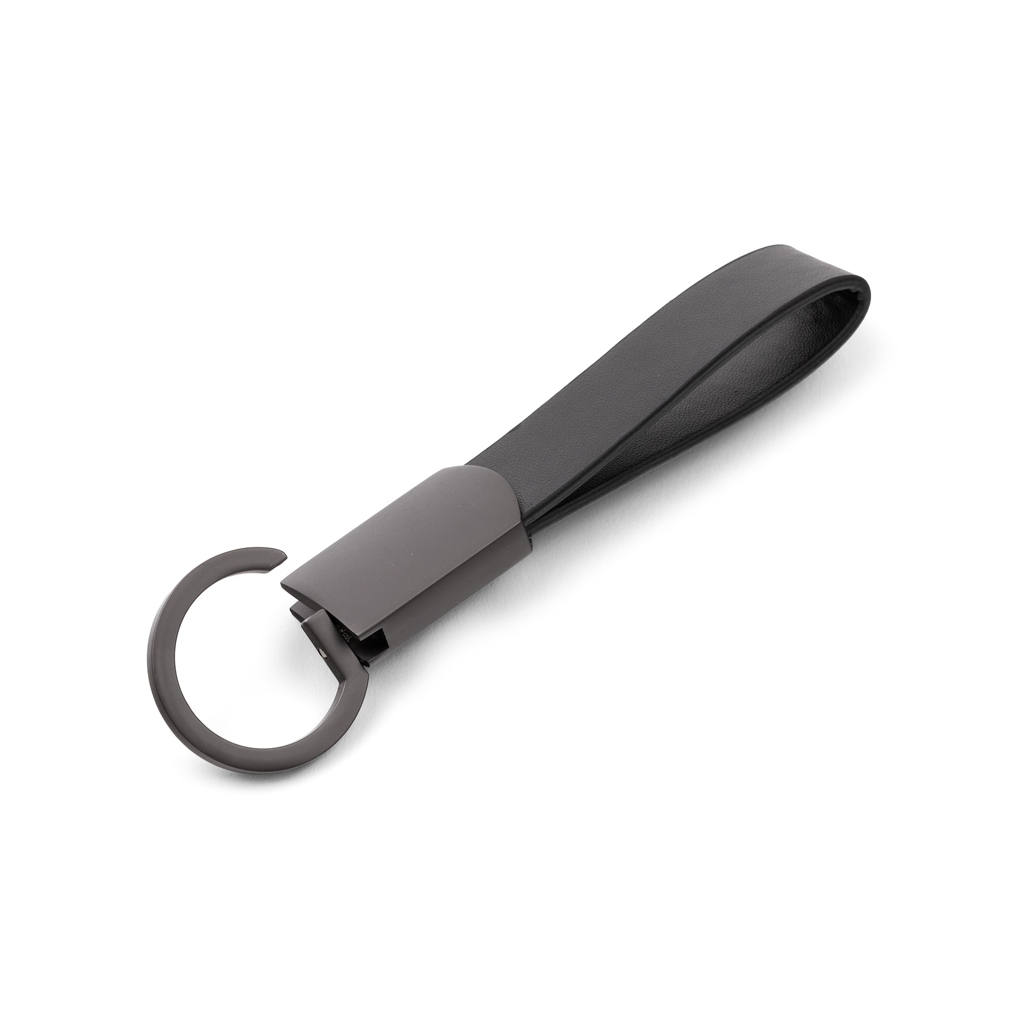 Picture of Axis Gunmetal Leather Keyring