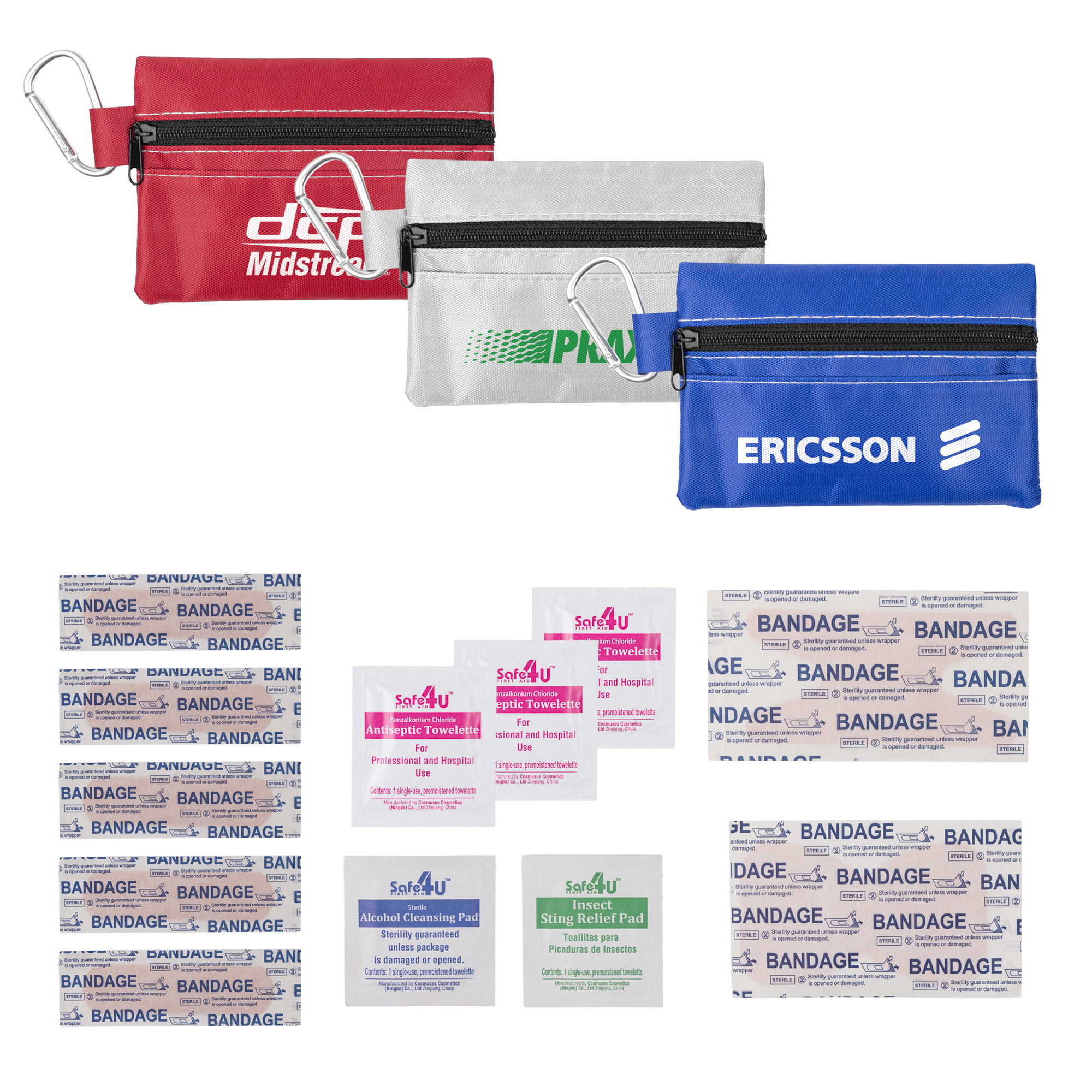 Picture of 14pc First Aid Kit in Soft Zipper Pouch w/Carabiner