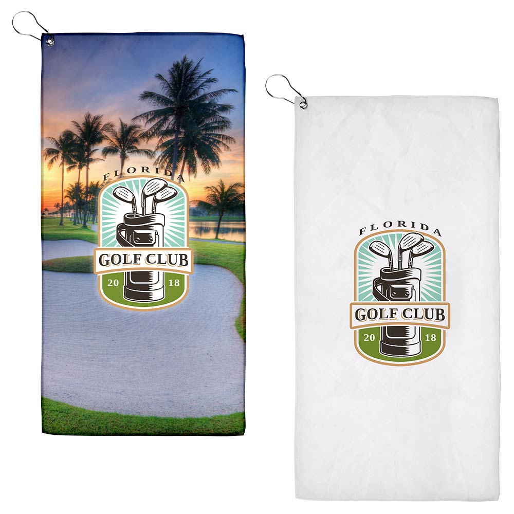 Picture of 23" x 12" Sublimated Golf Towel - 200GSM (QuickShip - 21-26 Days)