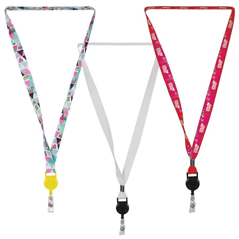 Picture of 3/4" Sublimation Lanyard w/ Retractable Badge Holder (QuickShip) 18-24 Days