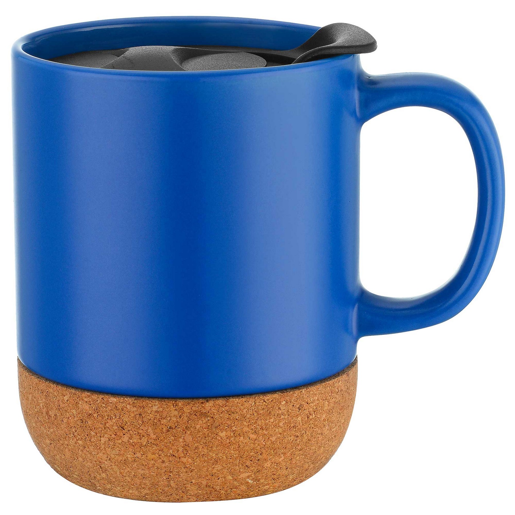 Picture of 12oz. Cork Bottom Ceramic Mug with Plastic Lid