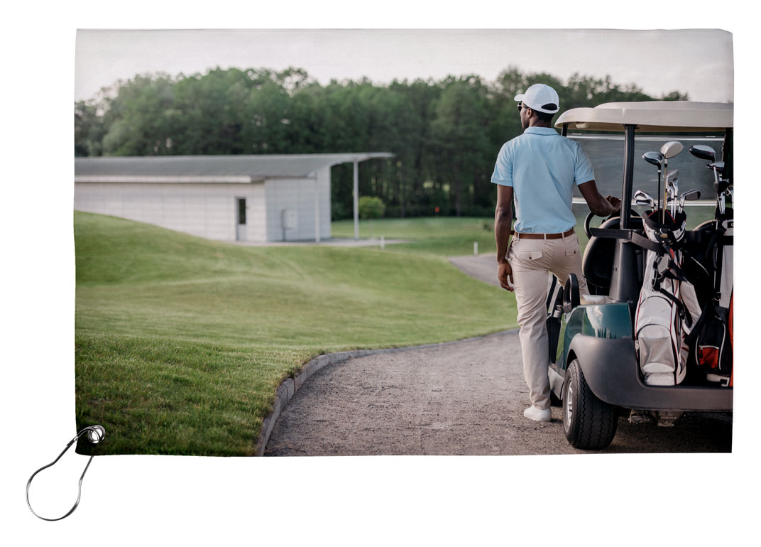 Picture of 17" x 11" Sublimated Golf Towel - 200GSM (QuickShip) 15-20 Days