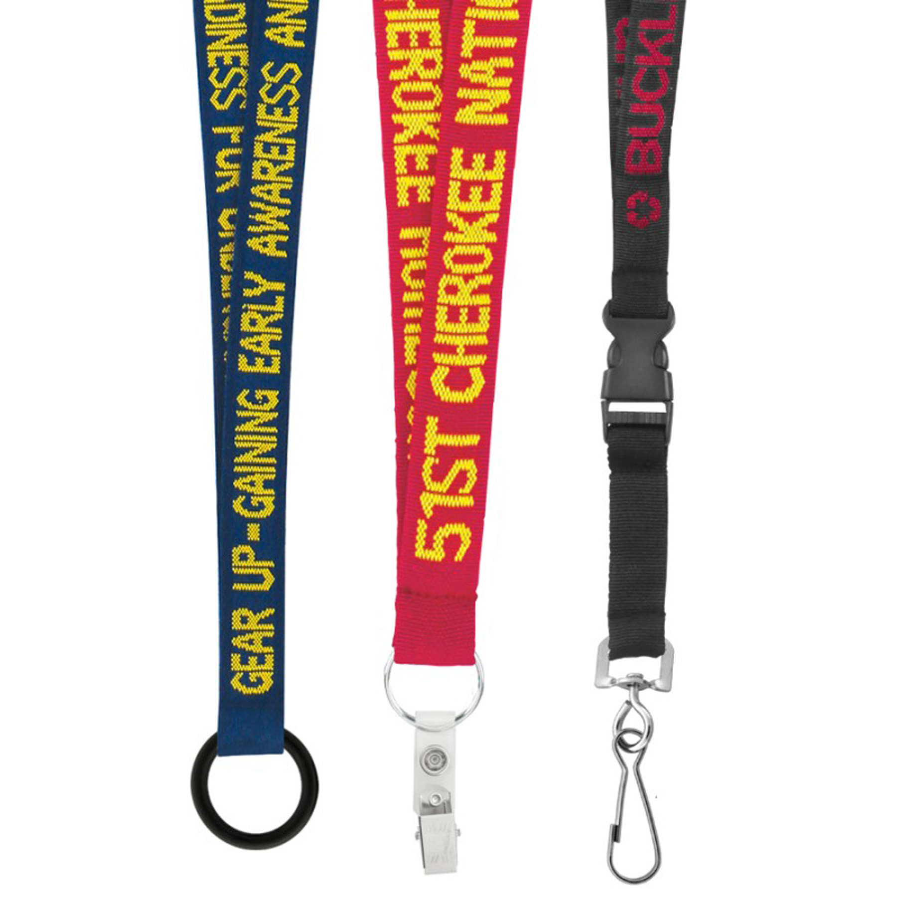 Picture of 3/4" Woven Text Lanyard (QuickShip) 35-42 Days