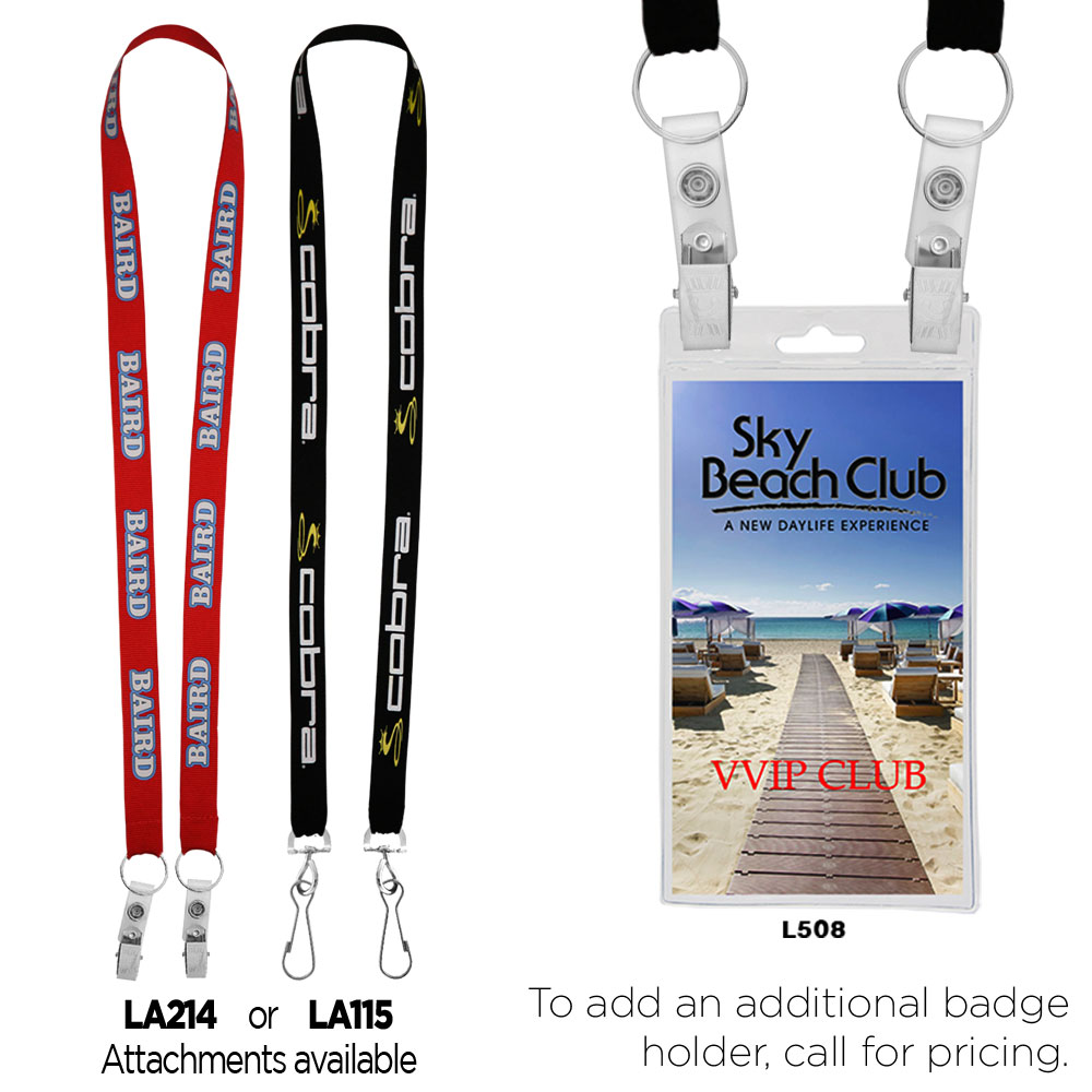 Picture of 3/4" Econo Dual Attachment Lanyard (QuickShip) 18-24 Days